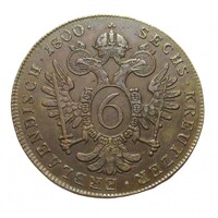 Ausztria,I. Ferenc 6 krajcár 1800 A EF+ réz