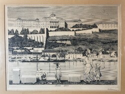 Rékassy Csaba (1937-1989): Buda 1870_rézkarc_30x40