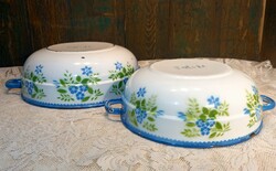 Régi zománcos tál, vájling, Kőbánya - 2 db