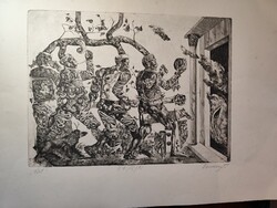 Eladó régi Farsang Sándor gyönyörű rezkarc!