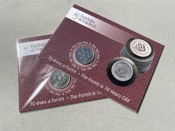 2016 70 éves a Forint 50 Forint elsőnapi veret bliszter, ALACSONY SORSZÁM: 00419-00420