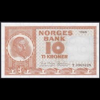 Norvégia 10 Kroner 1969 P-31d UNC