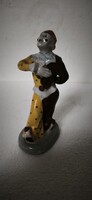 Antik orosz porcelán bohóc pierrot figura gitárral gorodnitsa