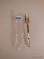 JÁTÉK VILLA - ARANYOZOTT- GYÖNGYHÁZ NYÉL -TÖMÖR - 11 x 1,5 cm - RETRO OSZTRÁK -