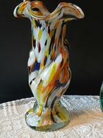 Cseh művész üveg váza ritka !