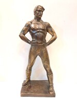 RITKASÁG!Nagyméretű antik Turáni Kovács Imre (1910-1975) Toldi Miklós bronz szobor 1940 Római iskola