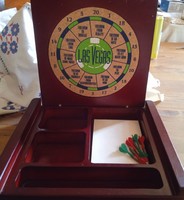 Las Vegas wooden box with a dart board