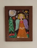 Angyalka / Serikata akril festménye /