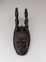 Afrikai maszk antik patinás fa Yoruba népcsoport Nigéria africká maska afrikanische Maske 766 D90
