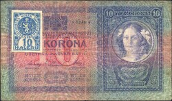 10 korona 1904 Csehszlovák bélyeggel 1.