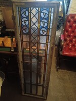 Ólomüveg ablakszárny réz kilincsekkel 19-20.század