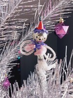 3 db cuki üveg figura - retro karácsonyfadísz