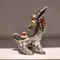 Kertész Klára kerámia szamár, csacsi sérült!