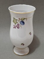 Hollóházi gyümölcs mintás váza, 18 cm