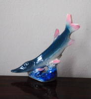 SÉRÜLT, RITKA, WAGNER & APEL NÉMET PORCELÁN CSUKA HAL FIGURA