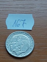SVÉDORSZÁG 1 KORONA 2000  B, XVI. Károly Gusztáv király,  Réz-nikkel  167.