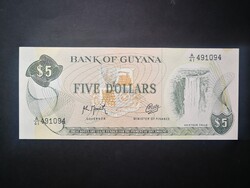 Guyana 5 Dollars 1992 UNC-