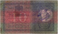 10 korona 1904 szerb bélyegzés 1.