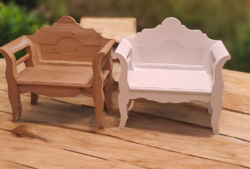 Népi lóca, 65 cm karos fa pad, karfás lóca