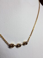 14 kt sárga arany konyakszínű gyémánt nyaklánc