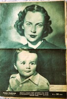 1942 A KORMÁNYZÓHELYETTES ÚR ÖZVEGYE - AZ ÁRVÁN MARADT KISFIA HORTHY ISTVÁN - KAKÉPES VASÁRNAP ÚJSÁG