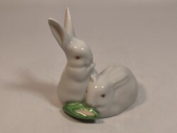 Kukoricát evő Herendi porcelán nyuszi páros  1.