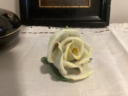 Herendi sárgarózsa nagyméretű porcelán virág