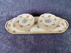 Herendi porcelán Viktória mintás süteményes készlet 1941