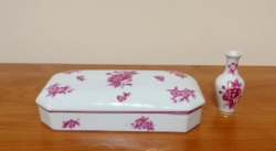 Herendi eton patterned bonbonier + gift mini vase