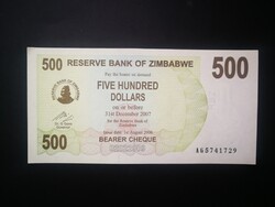 Zimbabwe 500 Dollars 2006 Unc-