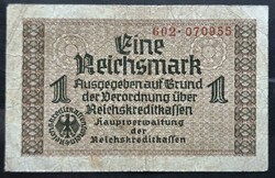 Németország 1 Reichsmark 1940, F+.