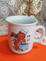 Retró, szakács maci mesemintás gyerek bögre  47.
