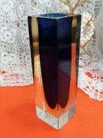 Muránói limitált kiadású, Falavio Poli által készített Sommerso stílusú gyönyörű váza