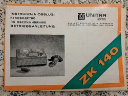 Unitra ZRK 140 orsós magnó – eredeti kezelési útmutató (
