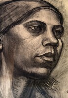 Angyalföldi Szabó Zoltán: Munkás leány! Szén portré!