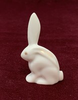 ÓHerendi miniatűr kajla fülü nyúl kézzel festett, jelzett porcelán figura (5cm)  RZ
