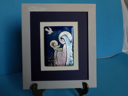 Tűzzománc falikép "Szűzanya a kisdeddel" (VR1051)