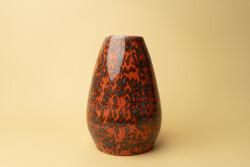Retró Kerámia Váza / Régi / Mid Century / Fat Lava Orange