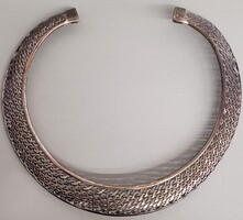 Széles EZÜST Fonott Motívumos Merev nyakék / Nyaklánc