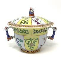 Herendi gyűjtői Sian Jaune Xi'an cukortartó mandarinnal kézzel festett keleti motívum  RZ