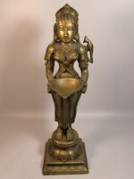 Nagyméretű Indiai bronz szobor / Templomi felajánló figura