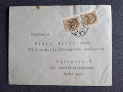 D209901  Levélboríték -Riedl Gyula  törvényszéki tanácselnök -Markó utca Budapest Dr.Radványi -Kassa
