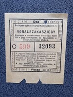 ZA643.5 Vonalszakaszjegy BSZKRT - Budapest - 1930-40