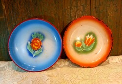 Régi Füleki zománcos tányér - 2 db