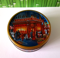 VINTAGE DOMBOR NYOMOTT DÁN KARÁCSONYI PLÉH KEKSZES DOBOZ