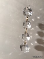 KRISTÁLYFÜGGŐ - 4 db - SZEM - 9 x 1,8 cm - FÉL CENTI VASTAG - RÉZ KAPCSOK -  MARIA THERESIA