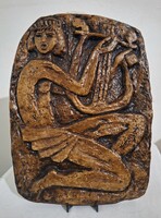 Hárfázó kerámia falidísz GSK jelzett 5 napig  !!