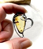 Világos sárga valódi orostyán   medál egyedi darab