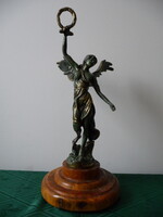 Nagy patinás antik olasz bronzszobor - a győzelem angyala 47cm / 4 kg