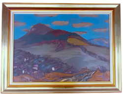 Tenk László (1943-) : A Nagy-Kevély („Nagy hegyek") nagyméretű festménye